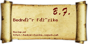 Bednár Füzike névjegykártya